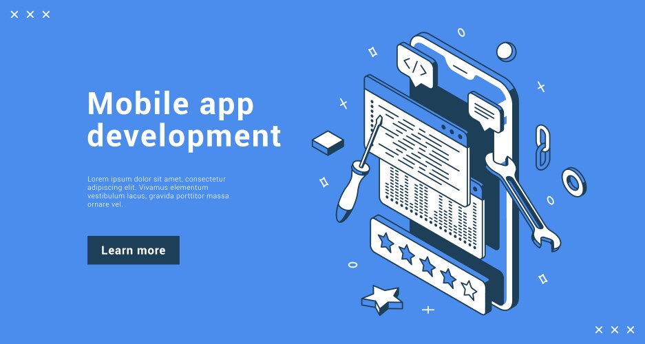 Mobile App Development Coding Software vector image