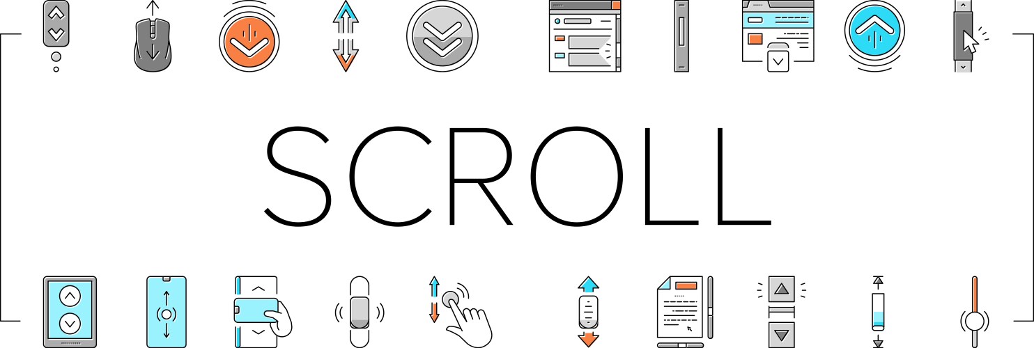 Scroll computer mouse cursor icons set vektorbild