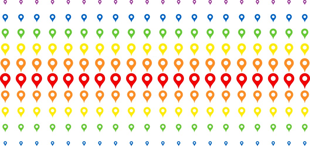 Map pointer shape halftone spectrum effect vector image