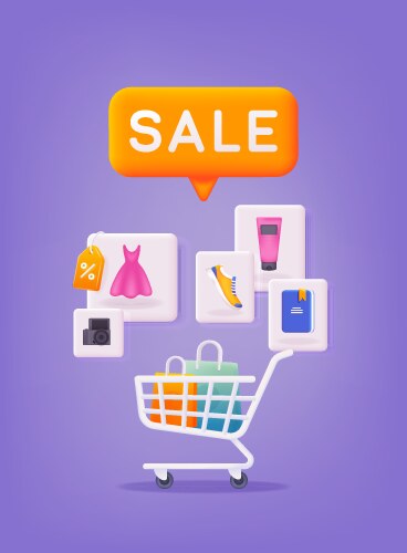 Discount banner design online shopping concept vector image