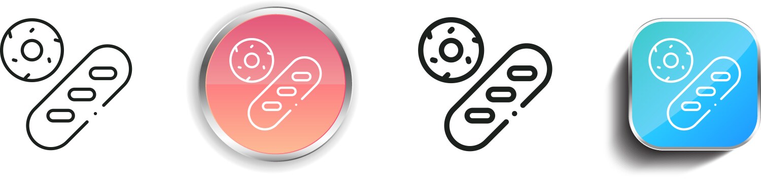 Bakery icon thin linear regular and button style vector image