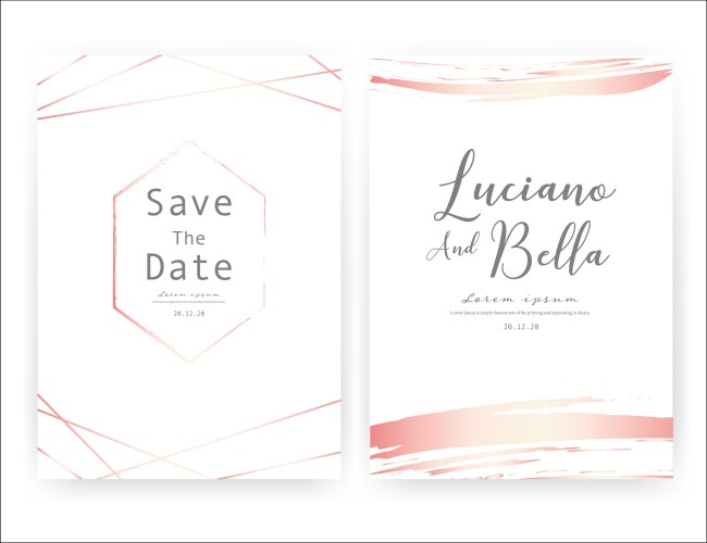 Wedding invitation card save date vector image