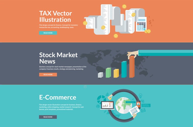 Flat design concepts for business and finance vector image