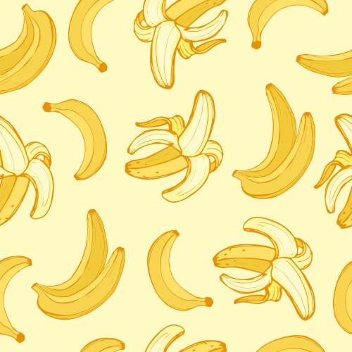 Flat Style Banana Pattern Vector Image
