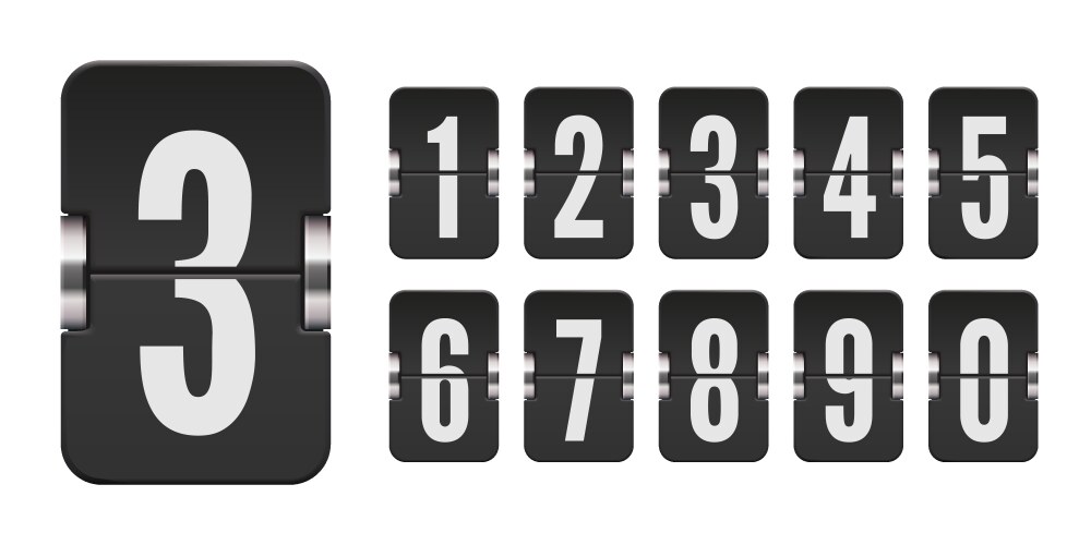 Flip Scoreboard Numbers - Countdown Timer vektorbild