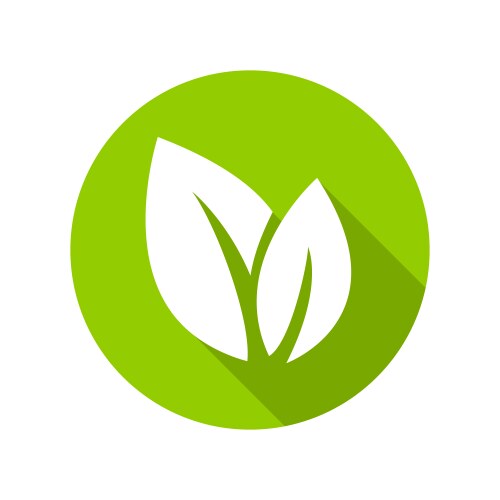 Round icon with leaf Royalty Free Vector Image