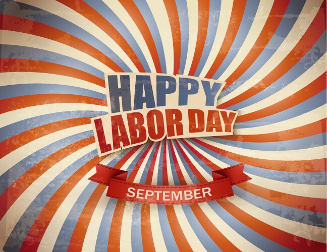 Red White Blue Labor Day Celebration Vector Image
