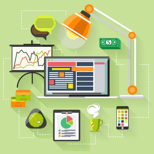 Seo optimization programming process vector image