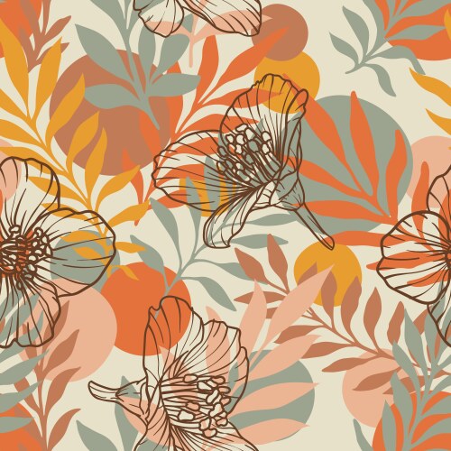 Tropical Floral Pattern Vector Image