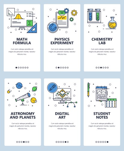 Line art web and mobile app template set vector image