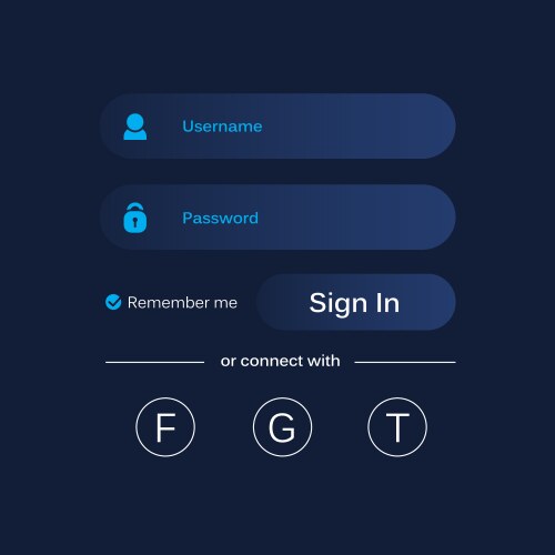 login form ui design for website and mobile apps vector image vector image