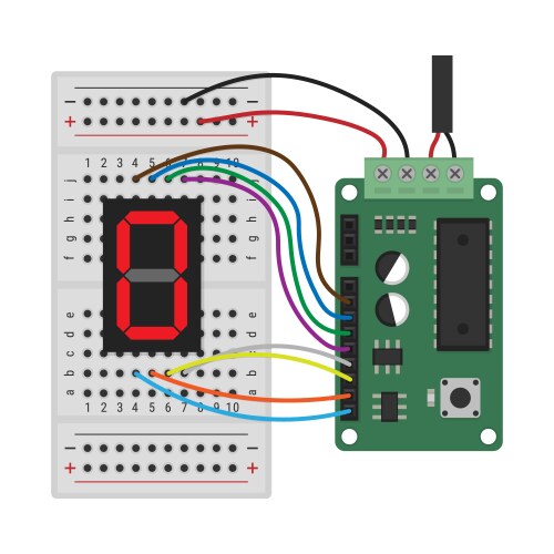 Microcontroller and breadboard circuit vektorbild