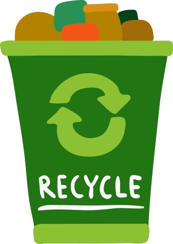 Paper recycle bin flat design Royalty Free Vector Image