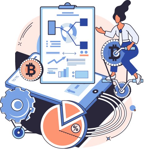 Cryptocurrency bitcoin mining metaphor blockchain vector image