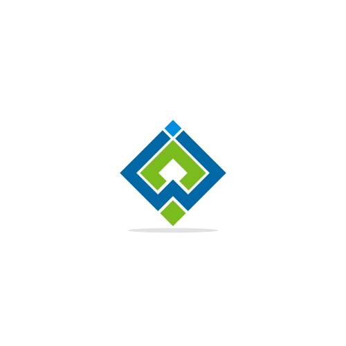 Business square shape line company logo Royalty Free Vector