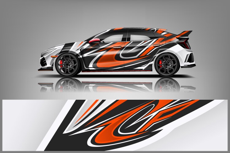 Racing Stripe Car Wrap Vector Image