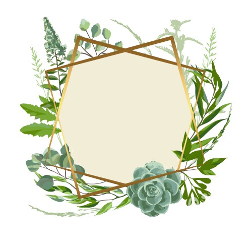 Border template with green leaves Royalty Free Vector Image