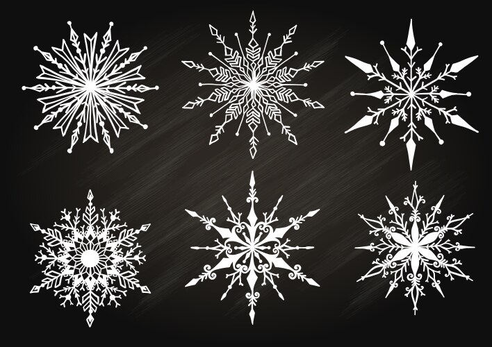 Detailed Hand Drawn Snowflake Vector Image