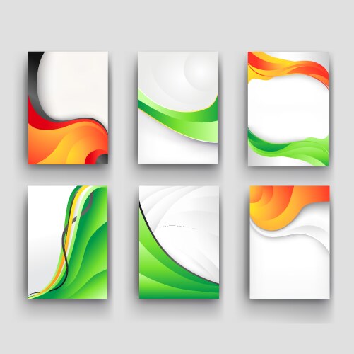 Minimal curve wave set background with shadow vector image