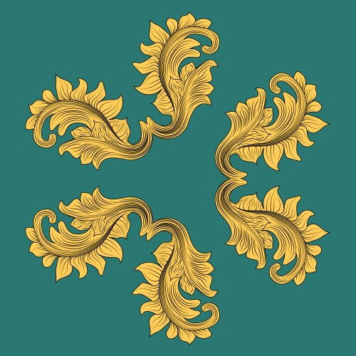 Victorian element in retro style abstract vector image