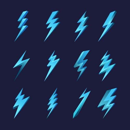 Blue lightning Vector Images & Graphics for Commercial Use | VectorStock