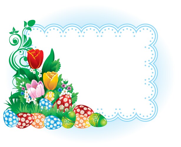 Spring Floral Easter Banner Vector Image