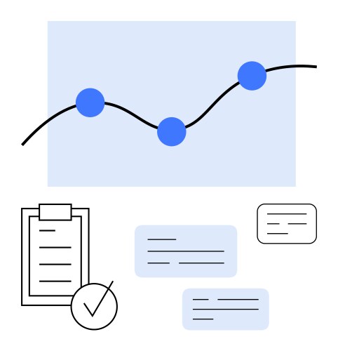 Data analysis visualization with chart checklist vector image