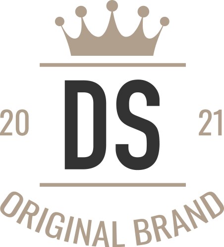 Initial letter ds king logo design template Vector Image