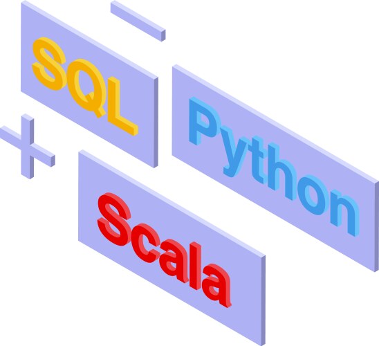 Programming languages combination with sql python vector image