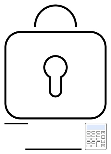 Secure lock with keyhole and calculator suggesting vector image