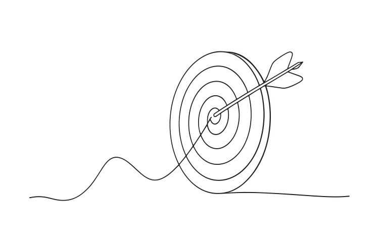 Target icon for business line with on white Vector Image