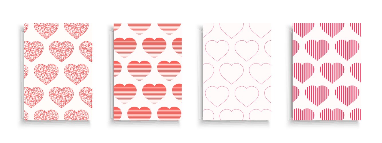 collection of romantic posters greeting cards vector