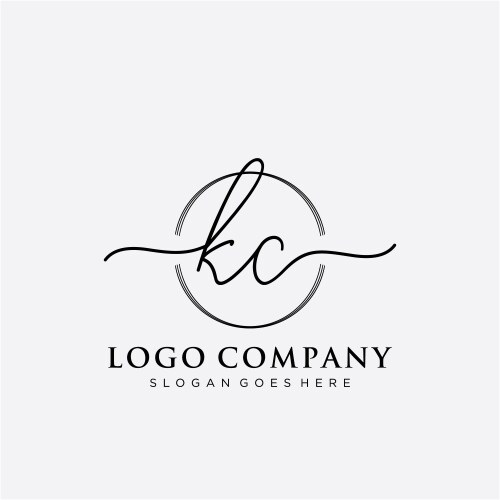 Initial kc handwriting logo with circle template – Royalty-Free Vector ...