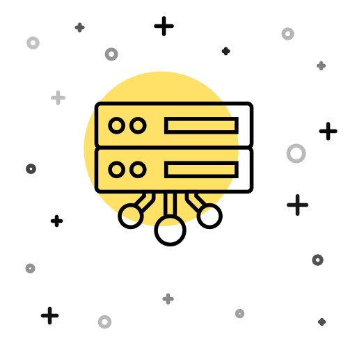 Black line server data web hosting icon isolated vector image