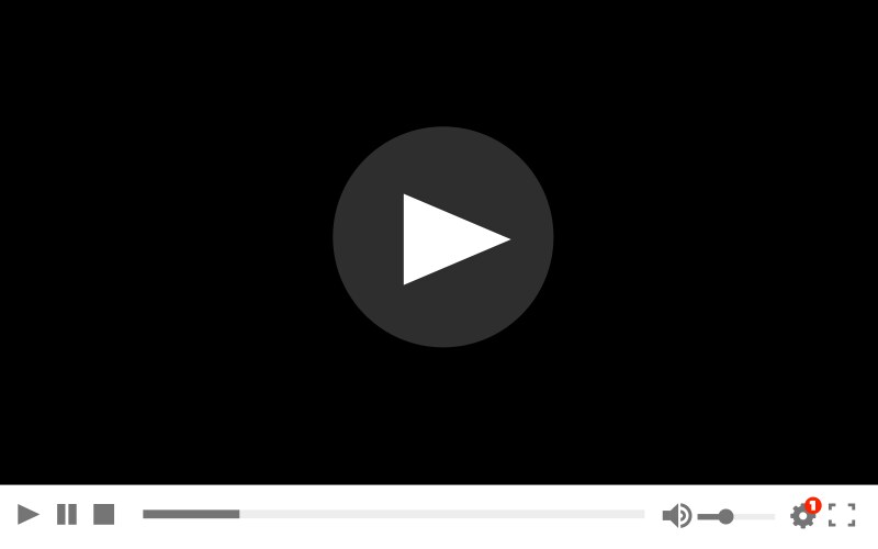 Flat video player template for web and mobile apps vector image