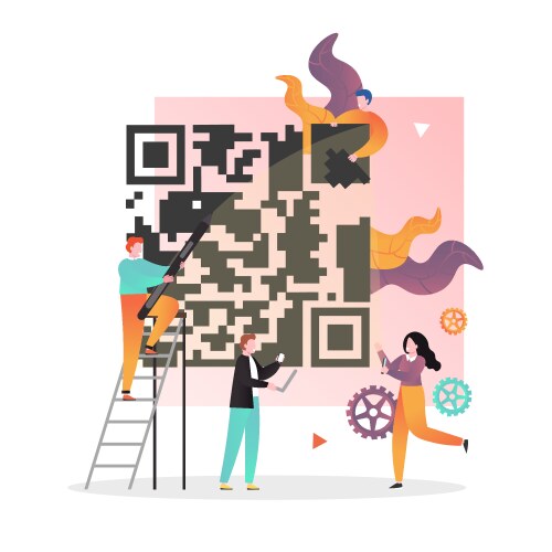 Qr code concept for web banner website vector image