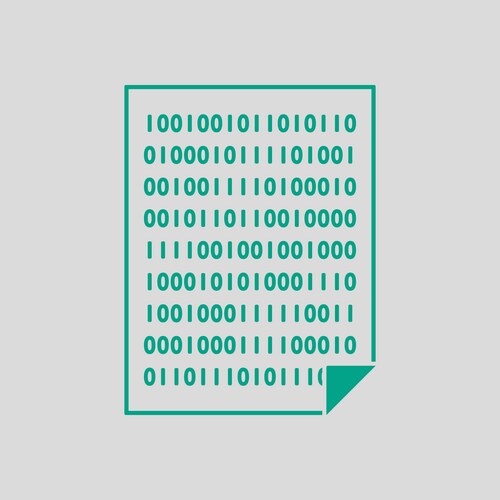 Sheet with binary code icon vektorbild