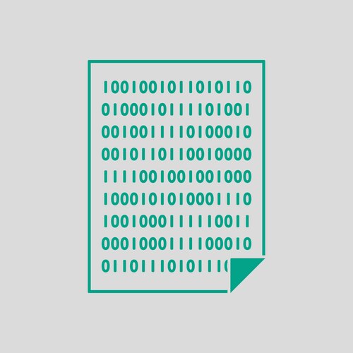 sheet with binary code icon vector image