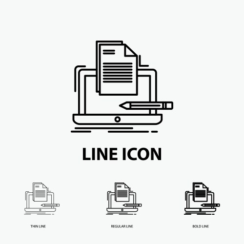 Coder coding computer list paper icon in thin vektorbild