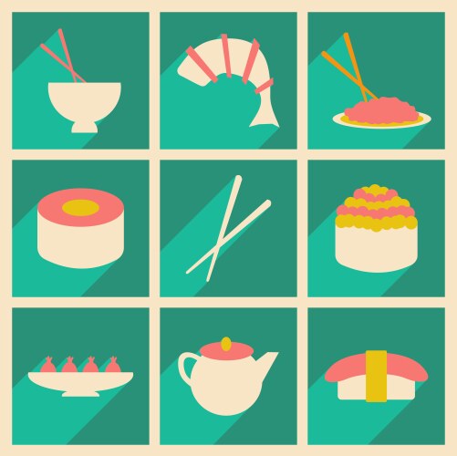Flat with shadow concept and mobile application vector image