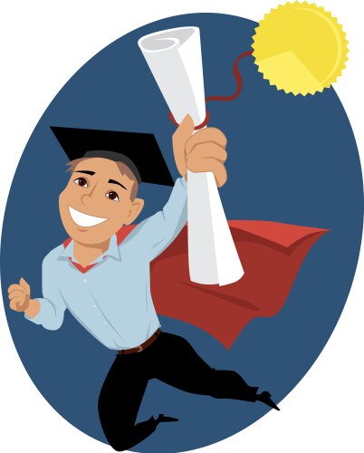 male college graduate vector image