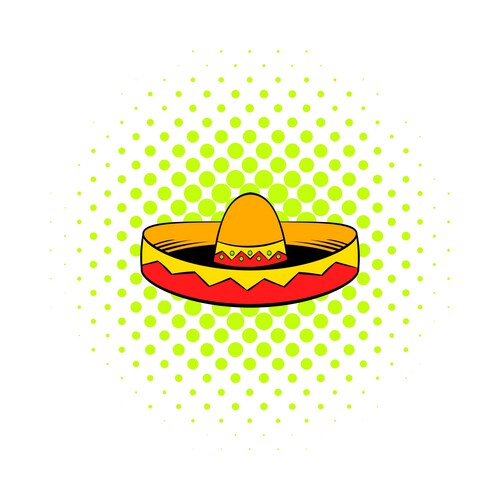 Sombrero icon in comics style Vector Image