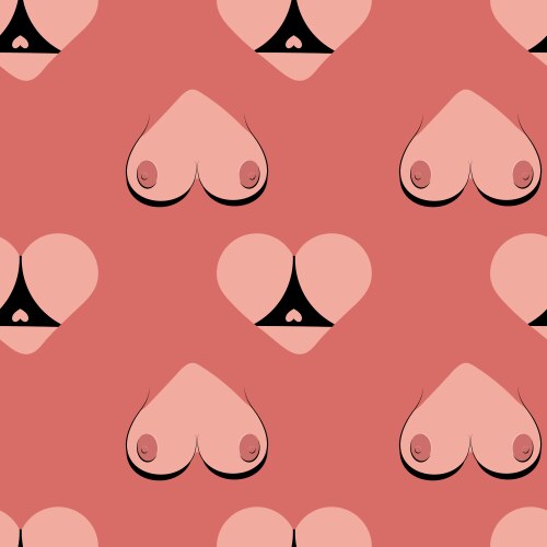 seamless pattern boobs and butt white girl vector image