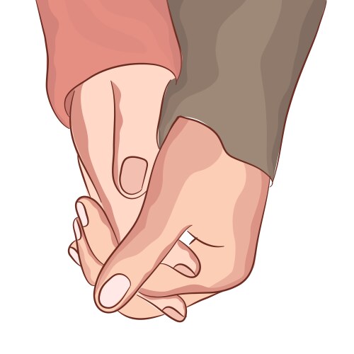 couple hand holding relationship symbol vector image