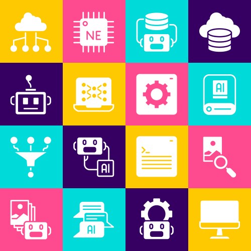 AI Neural Network & Cloud Computing vector image