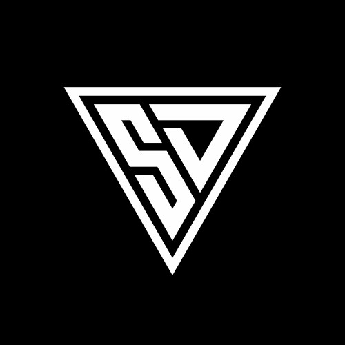 Ds logo with negative space triangle shape Vector Image
