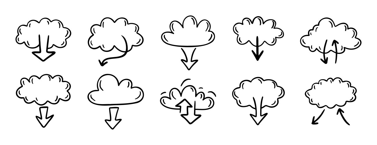 Data server cloud with arrow for internet database vector image