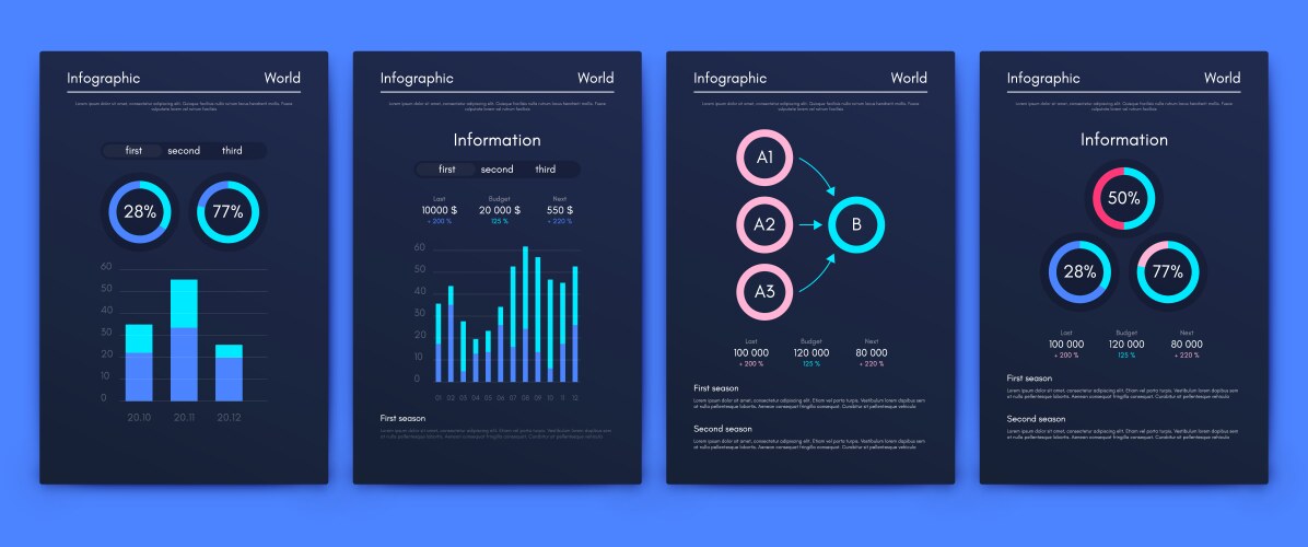 Graphics infographics with mobile phone template vector image