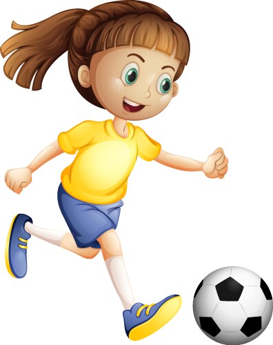 Young Female Football Player Vector Image