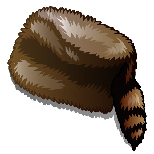 Winter Beaver Hat with Tail Vector Image